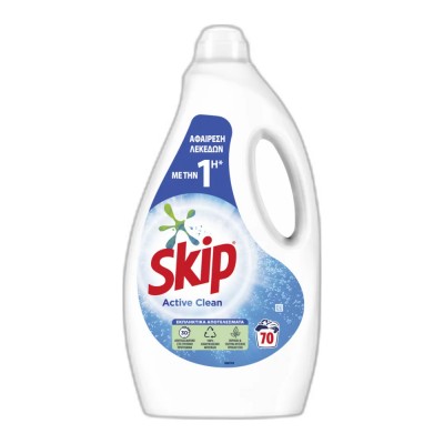 Skip Υγρό Απορρυπαντικό Ρούχων Active Clean 3.5lt 70Μεζούρες