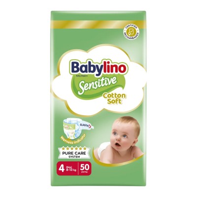 Babylino Sensitive Πάνες Νο4 (8-13Kg) 50Τεμάχια Οικονομική Συσκευασία