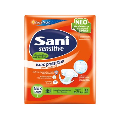 Sani Sensitive Πάνες Ακράτειας Large No3 12Τεμάχια