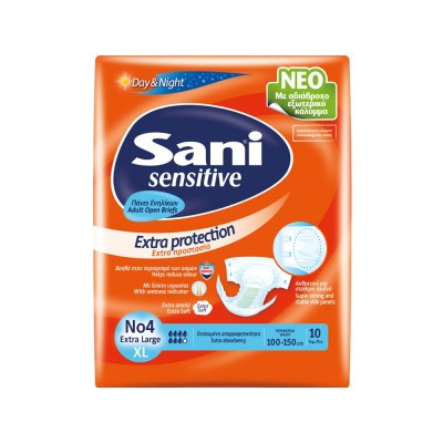 Sani Sensitive Πάνες Ακράτειας Extra Large No4 10Τεμάχια