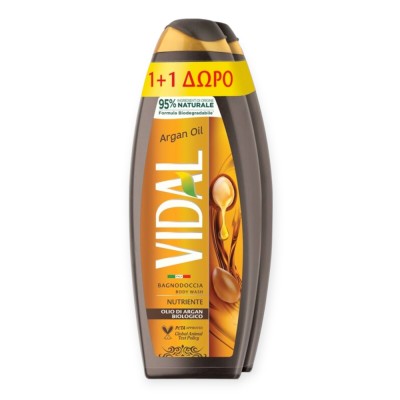 Vidal Αφρόλουτρο Argan Oil (1+1Δώρο) 2x750ml