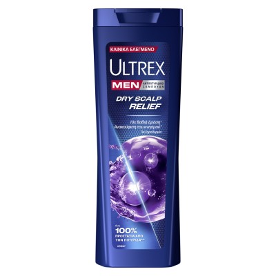 Ultrex Men Σαμπουάν Μαλλιών Αντιπιτυριδικό Delicate Touch με Εκχύλισμα Πράσινου Τσαγιού για Ξηροδερμία 360ml