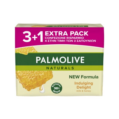 Palmolive Σαπούνι Naturals Μελί & Γάλα  (3+1Δώρο) 4x90gr