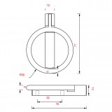 Πομολάκι Επίπλου Viobrass 3901 Νίκελ Ματ Ολικό Μήκος 77mm