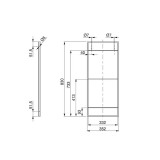 Δομή για βιβλιοθήκες Emuca Lader, ύψους83cm και πλάτους 35,2cm από ατσάλι σε μαύρο φινίρισμα 4450014 (χωρίς τα ράφια)