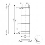 Δομή για βιβλιοθήκες Emuca Lader, ύψους 115cm και πλάτους 35,2cm από ατσάλι σε μαύρο φινίρισμα 4450114 (χωρίς τα ράφια)