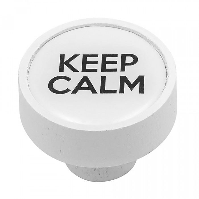 Πομολάκι επίπλου Ø3.6cm ξύλινο 509 Keep Calm Roline