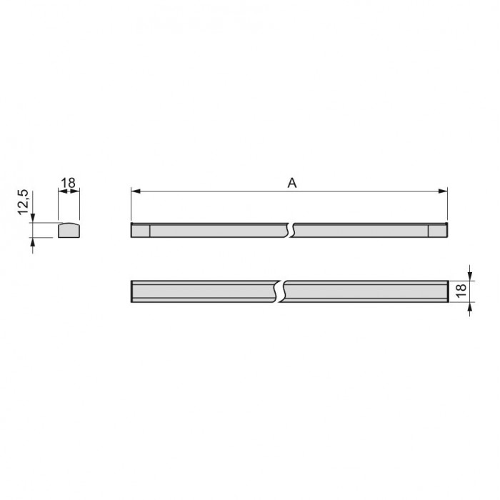 Φωτιστικά τοίχου LED απο Αλουμίνιο Surface Diflex , 550mm 12,5 mm x 18 mm 5144662