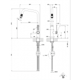 Ψηλή Μπαταρία Κουζίνας Πάγκου Inox Gessi Officine 60051-149