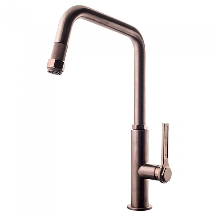 Ψηλή Μπαταρία Κουζίνας Πάγκου με ντους Copper Brushed Gessi Officine 60053-708