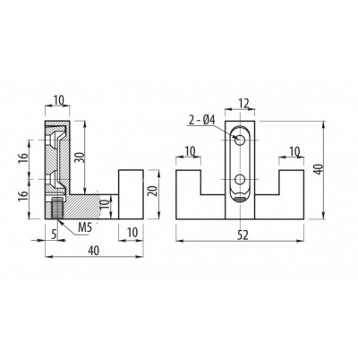 Κρεμάστρα Ρούχων 52χ40mm μεταλλική Conset C1197 Άσπρο ματ