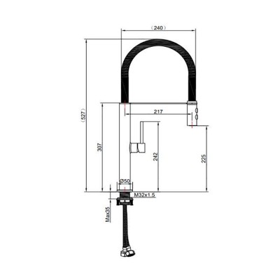 Μπαταρία κουζίνας InterFlex Flex Inox mat Pro 087432 