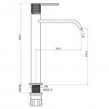 Μπαταρία μπάνιου νιπτήρα ψηλή 31 cm Interflex Χρώμιο 087427 Hermes