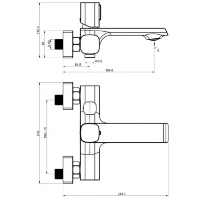 Μπαταρία Λουτρού Interflex Astra Μαύρη 087486