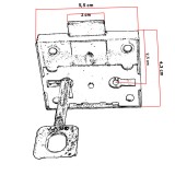 Κλειδαριά Επίπλων κουτιαστή Χρυσό 2,5cm κέντρο