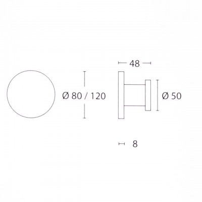 Μπούλ εξώθυρας Convex σειρά 1069P Ø120mm σε Ματ Νίκελ-Ανοξείδωτο