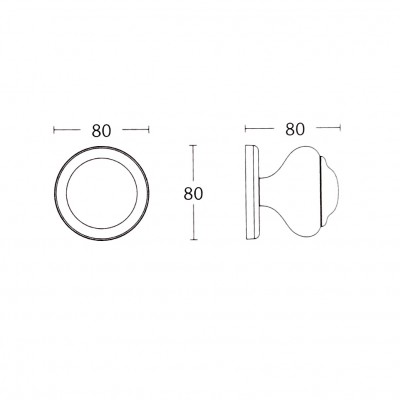 Μπούλ εξώθυρας Convex σειρά 141 80mm σε Όρο-Ματ Όρο