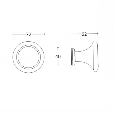 Μπούλ εξώθυρας Convex σειρά 233 72mm σε Ματ Αντικέ