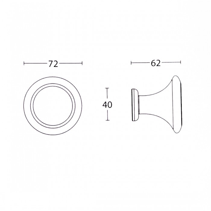 Μπούλ εξώθυρας Convex σειρά 233 72mm σε Ματ Αντικέ