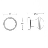 Μπούλ εξώθυρας Convex σειρά 275 55mm σε Ματ Νίκελ-Χρώμιο