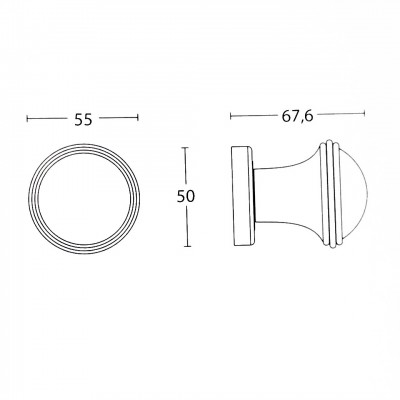 Μπούλ εξώθυρας Convex σειρά 275 55mm σε Ματ Νίκελ-Χρώμιο