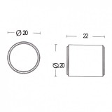 Πόμολα Επίπλων Convex 1745 με διάμετρο 20mm σε Ματ Αντικέ