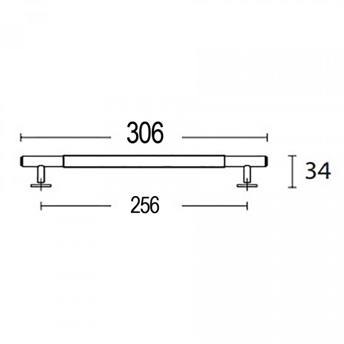 Πόμολα επίπλων Convex 1745P Ολικό Μήκος 306mm σε Ματ Νίκελ