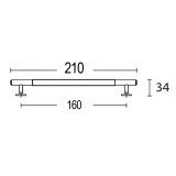 Πόμολα επίπλων Convex 1745P Ολικό Μήκος 210mm σε Ματ Μπρονζέ