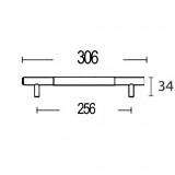 Πόμολα επίπλων Convex 1745 Ολικό Μήκος 306mm σε Ματ Νίκελ