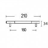 Πόμολα επίπλων Convex 1745 Ολικό Μήκος 210mm σε Ματ Μπρονζέ