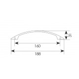 Λαβές επίπλων σειρά 76 Μαύρο χρώμα 160mm