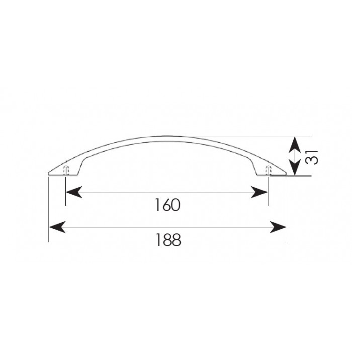 Λαβές επίπλων σειρά 76 Μαύρο χρώμα 160mm