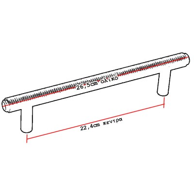 Λαβή επίπλου 681-224: Ολικό 26,5cm Roline Gun black (Ανθρακί)