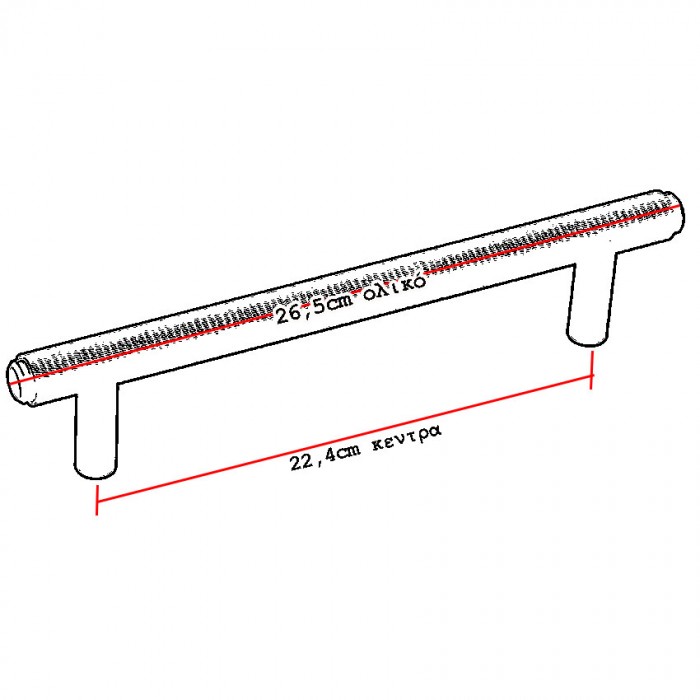 Λαβή επίπλου 681 Industrial Gold 681-224: Ολικό 26,5cm Roline