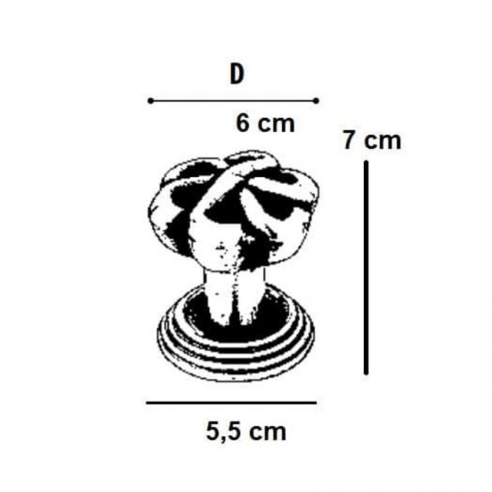 Μπούλ εξώθυρας Benini Fisso 1440 Σατινέ Μπρονζέ 6cm x 7cm