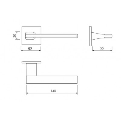 Πόμολο πόρτας χειρολαβή Viobrass 89243 ΜΑΥΡΟ ΜΑΤ/INOX ΜΑΤ