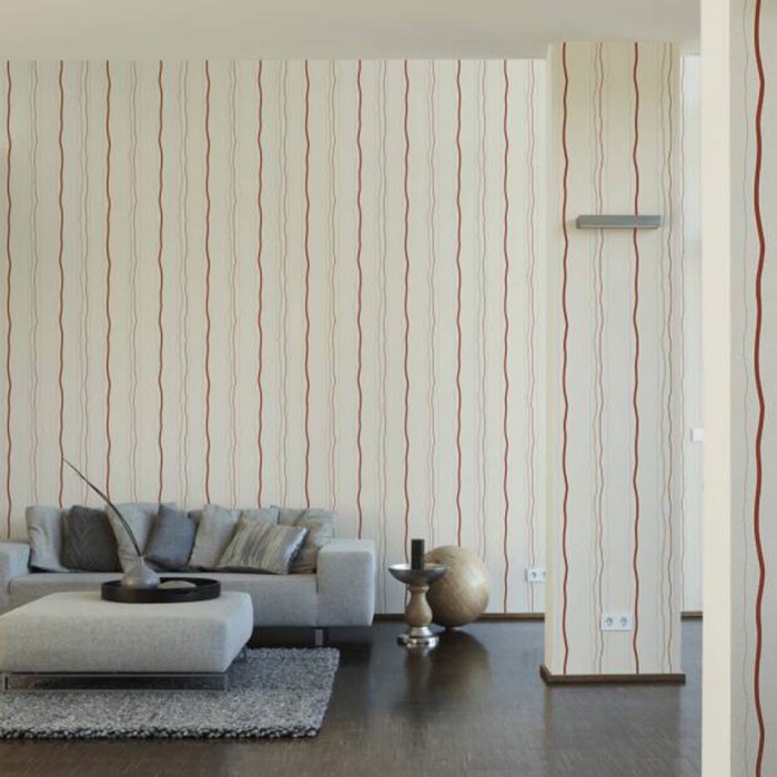 Ταπετσαρία Τοίχου 0.53x10.05m A.S. Création Casual Living «Stripes, Beige, Cream, Red» 958731