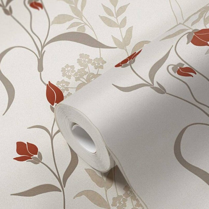 Ταπετσαρία Τοίχου 0.53x10.05m A.S. Création Casual Living «Flowers, Beige, Brown, Red» 958741