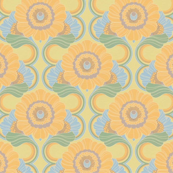 Ταπετσαρία Τοίχου 0.53x8.5m A.S. Création Retro Chic «Floral, Blue, Green, Yellow» 395301