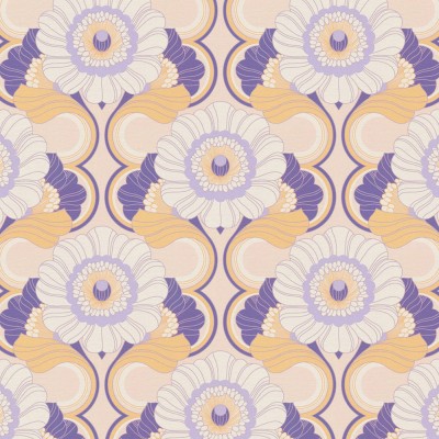 Ταπετσαρία Τοίχου 0.53x8.5m A.S. Création Retro Chic «Floral, Beige, Pink, Purple» 395303