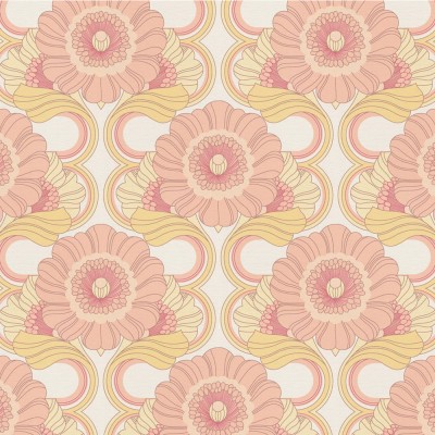 Ταπετσαρία Τοίχου 0.53x8.5m A.S. Création Retro Chic «Floral, Cream, Pink, Yellow» 395305