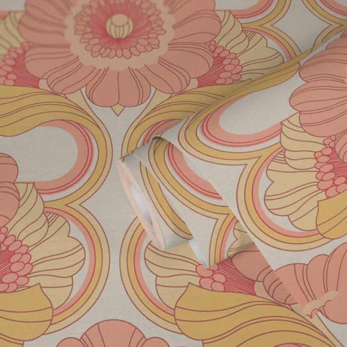 Ταπετσαρία Τοίχου 0.53x8.5m A.S. Création Retro Chic «Floral, Cream, Pink, Yellow» 395305