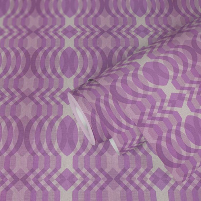 Ταπετσαρία Τοίχου 0.53x8.5m A.S. Création Retro Chic «Graphics, Cream, Purple, White» 395343