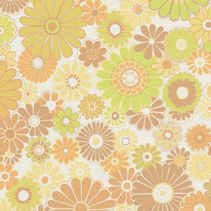 Ταπετσαρία Τοίχου 0.53x8.5m A.S. Création Retro Chic «Floral, Brown, Green, Yellow» 395355