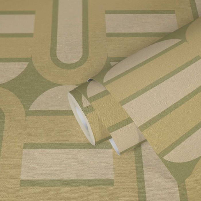 Ταπετσαρία Τοίχου 0.53x8.5m A.S. Création Retro Chic «Graphics, Cream, Green» 395361