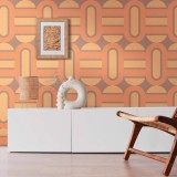 Ταπετσαρία Τοίχου 0.53x8.5m A.S. Création Retro Chic «Graphics, Brown, Orange, Yellow» 395362