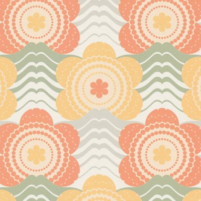 Ταπετσαρία Τοίχου 0.53x8.5m A.S. Création Retro Chic «Floral, Green, Orange, Yellow» 395394