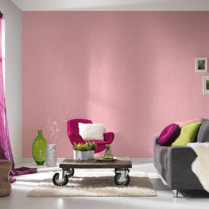 Ταπετσαρία Τοίχου 0.53x10.05m A.S. Création by «Livingwalls» Styleguide Colours 2024 «Uni, Pink» 367208