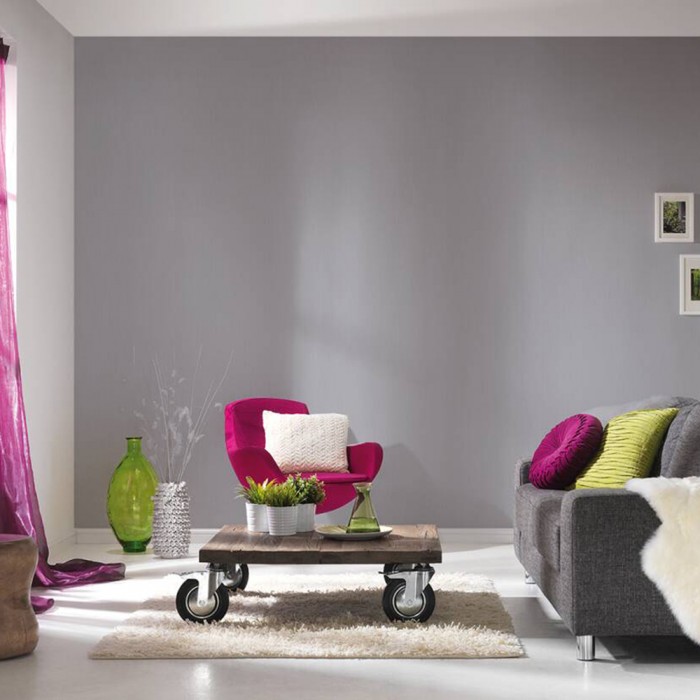 Ταπετσαρία Τοίχου 0.53x10.05m A.S. Création by «Livingwalls» Styleguide Colours 2024 «Uni, Grey» 785572