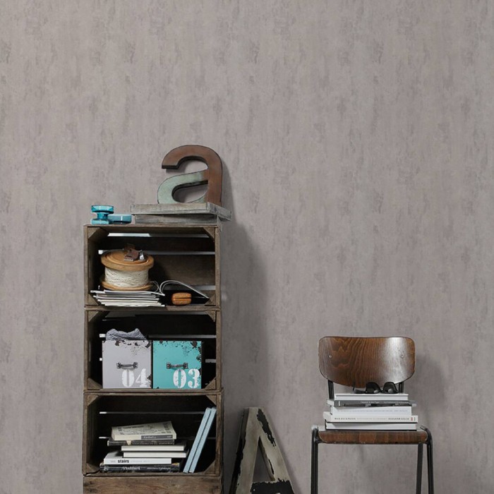 Ταπετσαρία Τοίχου 0.53x10.05m A.S. Création by «Livingwalls» Styleguide Jung 2024 «Uni, Cream, Grey, Metallic» 380441